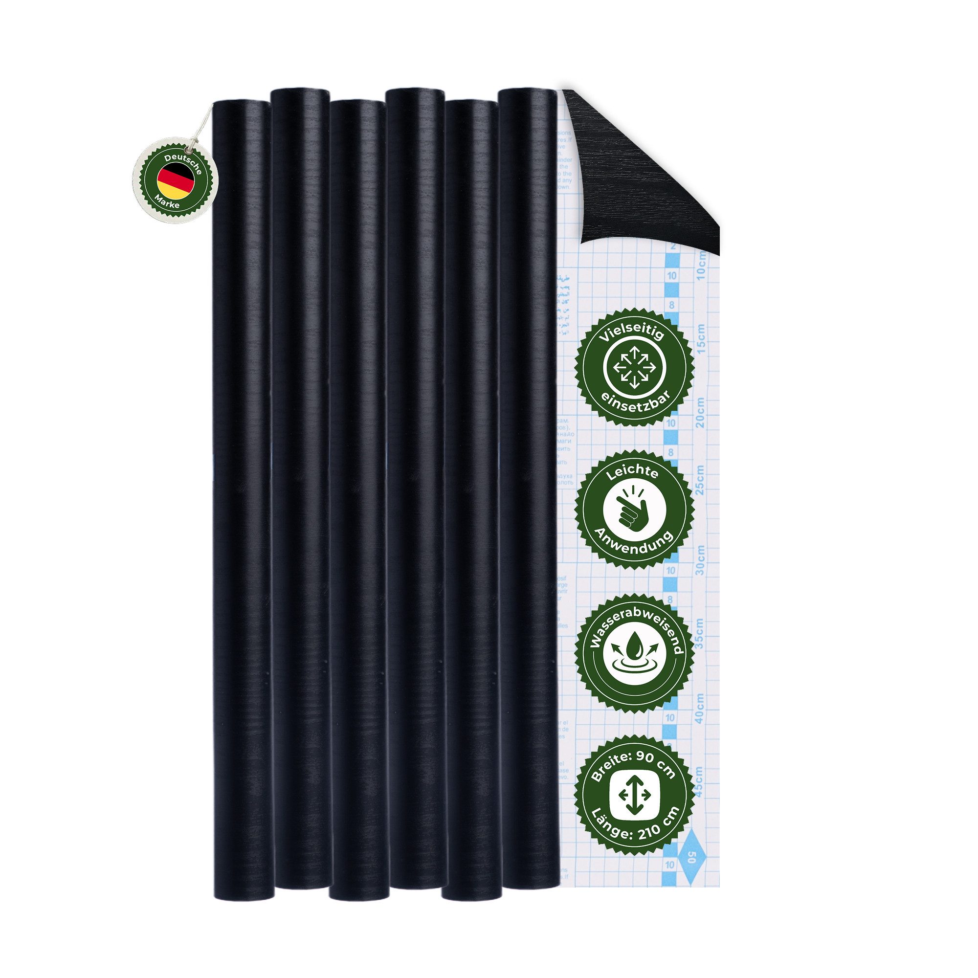 Veluxis Möbelfolie Veluxis® Möbelfolie für Küche & Bad, (6St), selbstklebend & reißfest – wasserfest & hitzebeständig