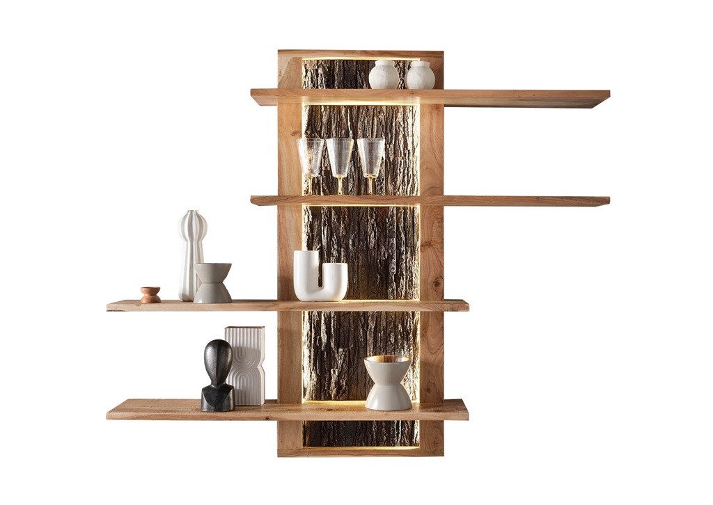 Main Möbel Hängeregal 155x132cm "Trondheim" Akazie massiv