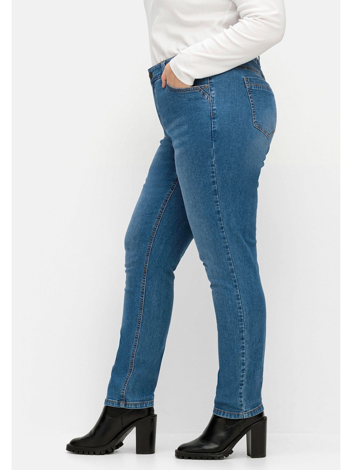 Große im Five-Pocket-Stil blue Sheego Denim Stretch-Jeans Größen