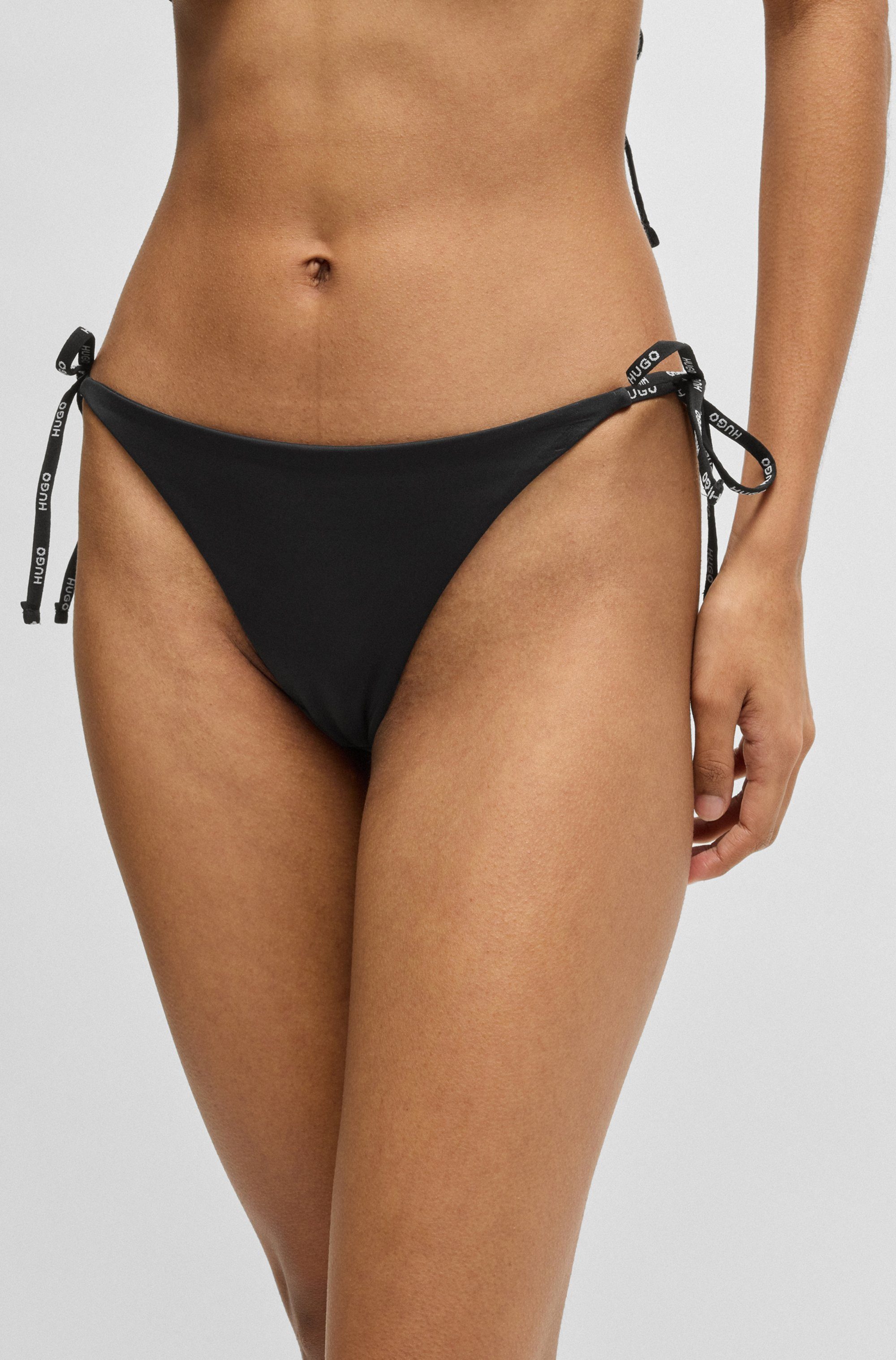 HUGO Bikini-Hose PURE_SIDE TIE mit kontrastfarbenen Einsätzen günstig online kaufen
