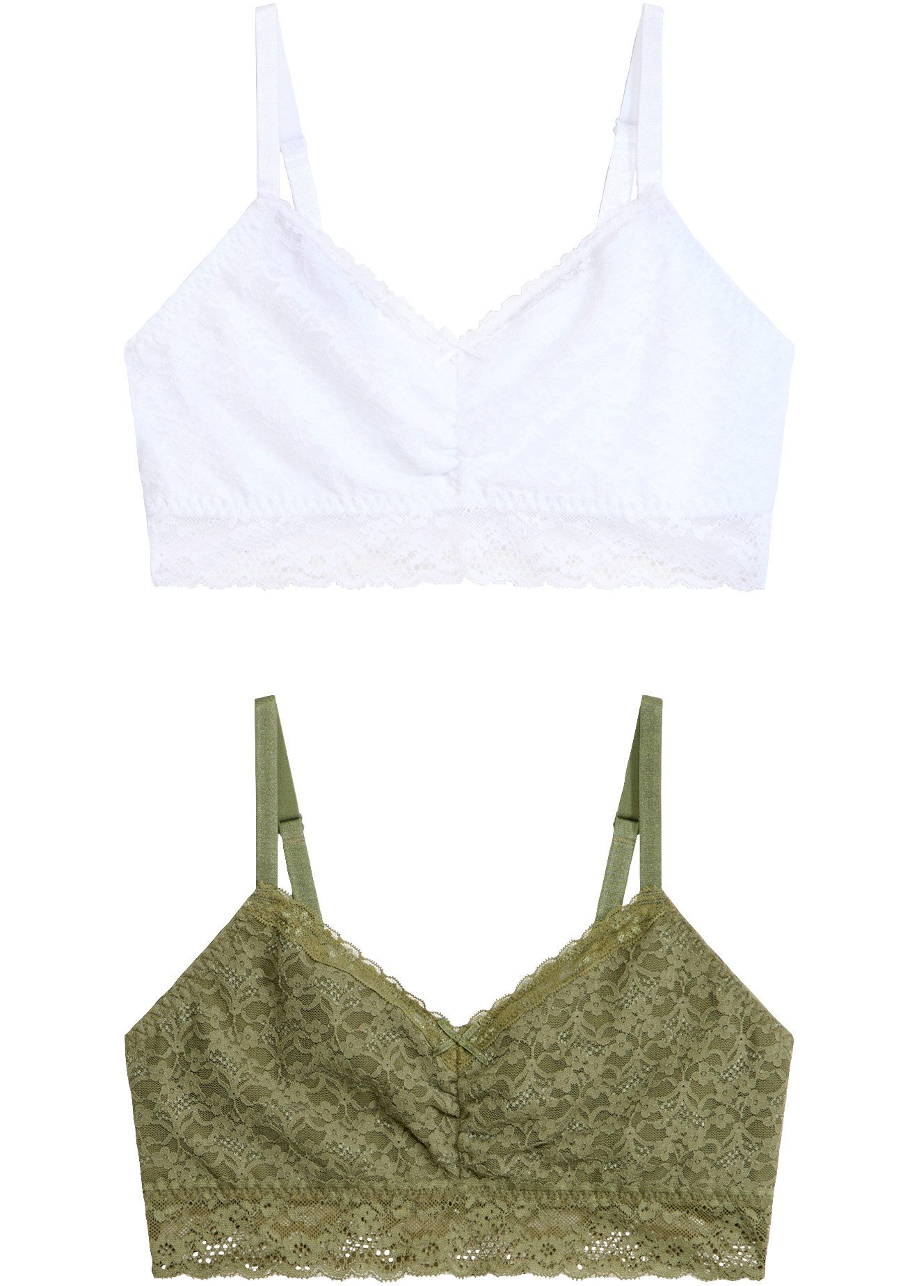 bonprix Bustier (Packung, 2-tlg., 2er) im praktischen 2er Pack, mit weicher Spitze und Raffung