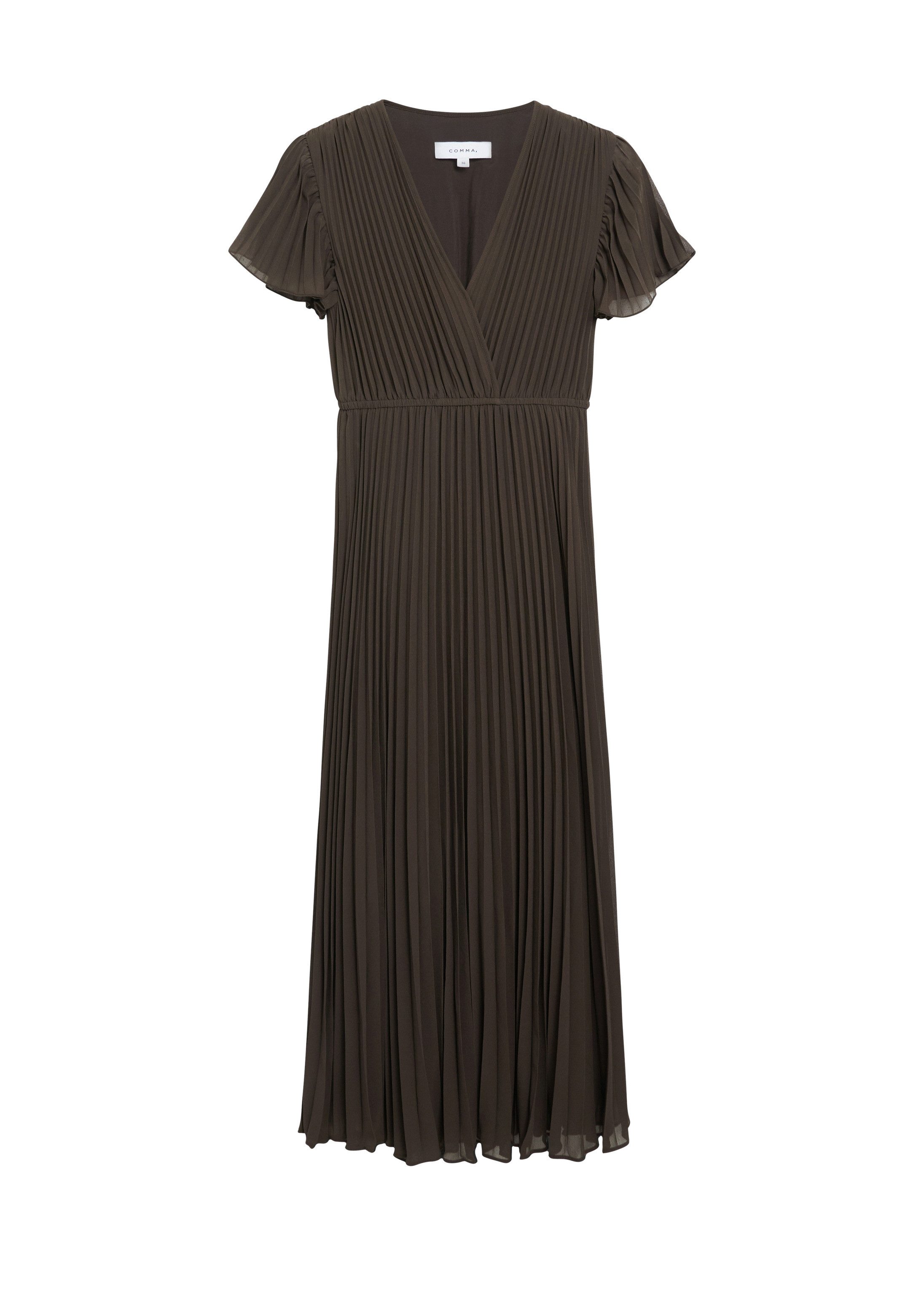 comma Maxikleid Kleid Plissiertes Kleid in Midilänge