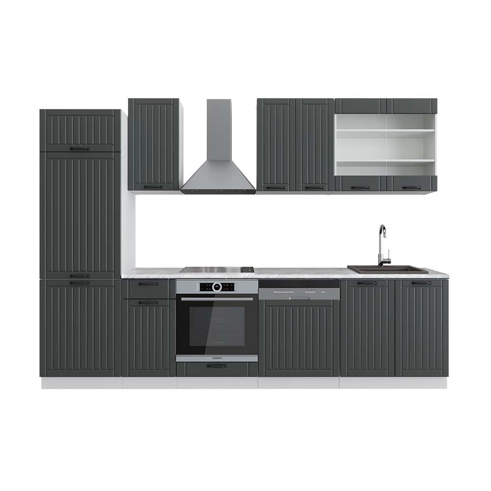 Vicco Küchenzeile Fame-Line, Anthrazit Landhaus/Weiß, 300 günstig online kaufen