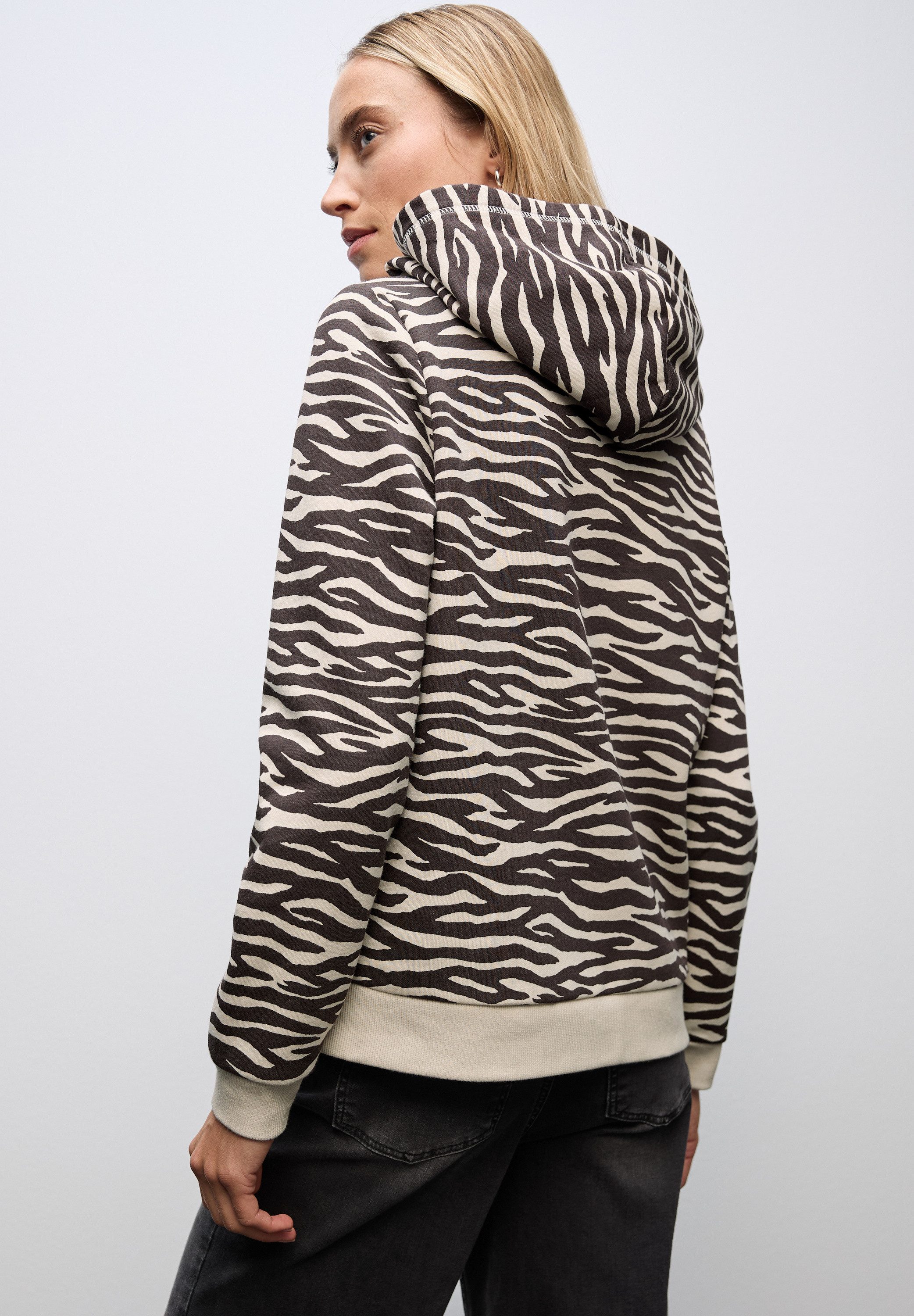 STREET ONE Hoodie mit Zebramuster günstig online kaufen