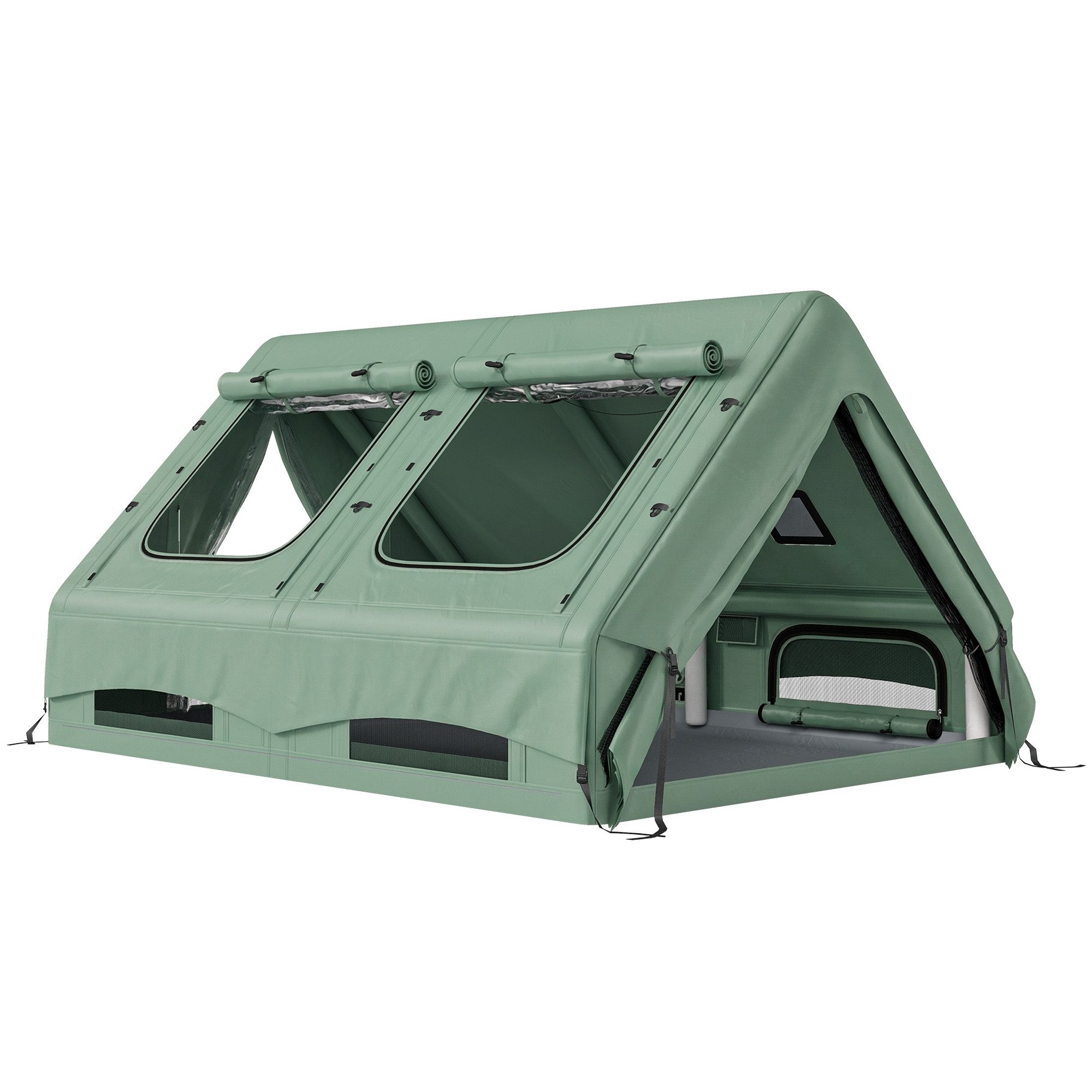 MC Star aufblasbares Zelt Aufblasbares Zelt 8-10 Personen Schneller, (Aufbau 4-Jahreszeiten Wasserdicht Kratzfest Zelt mit Kaminöffnung Dachfenster)