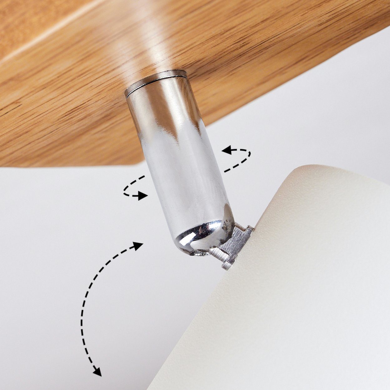 aus Zimmerlampe, Deckenleuchte ist GU10 hofstein dreh-/schwenkbar, Holz, ohne weiß Leuchtenkopf Metall und »Godo« in Deckenlampe Leuchtmittel,