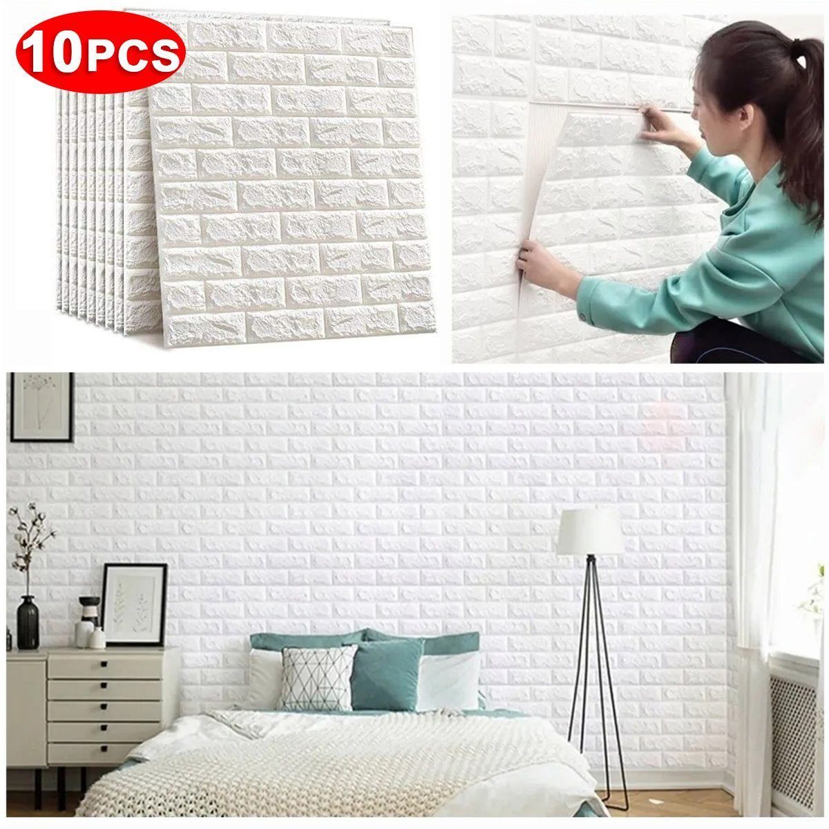 Welikera 3D-Wandtattoo 10*Wandaufkleber, 35cm*38,5cm*5mm Feuchtigkeitsschut günstig online kaufen