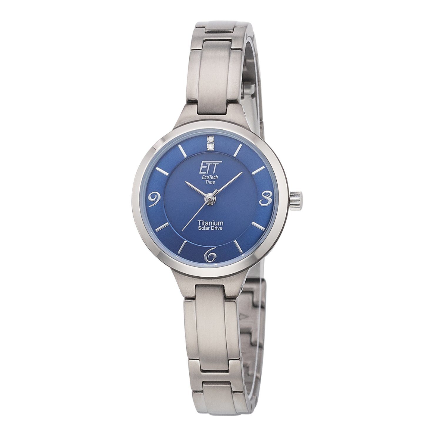 ETT Funkuhr ETT Solar Drive Funk Damenuhr Diamond Lady - ELT-12147-31M