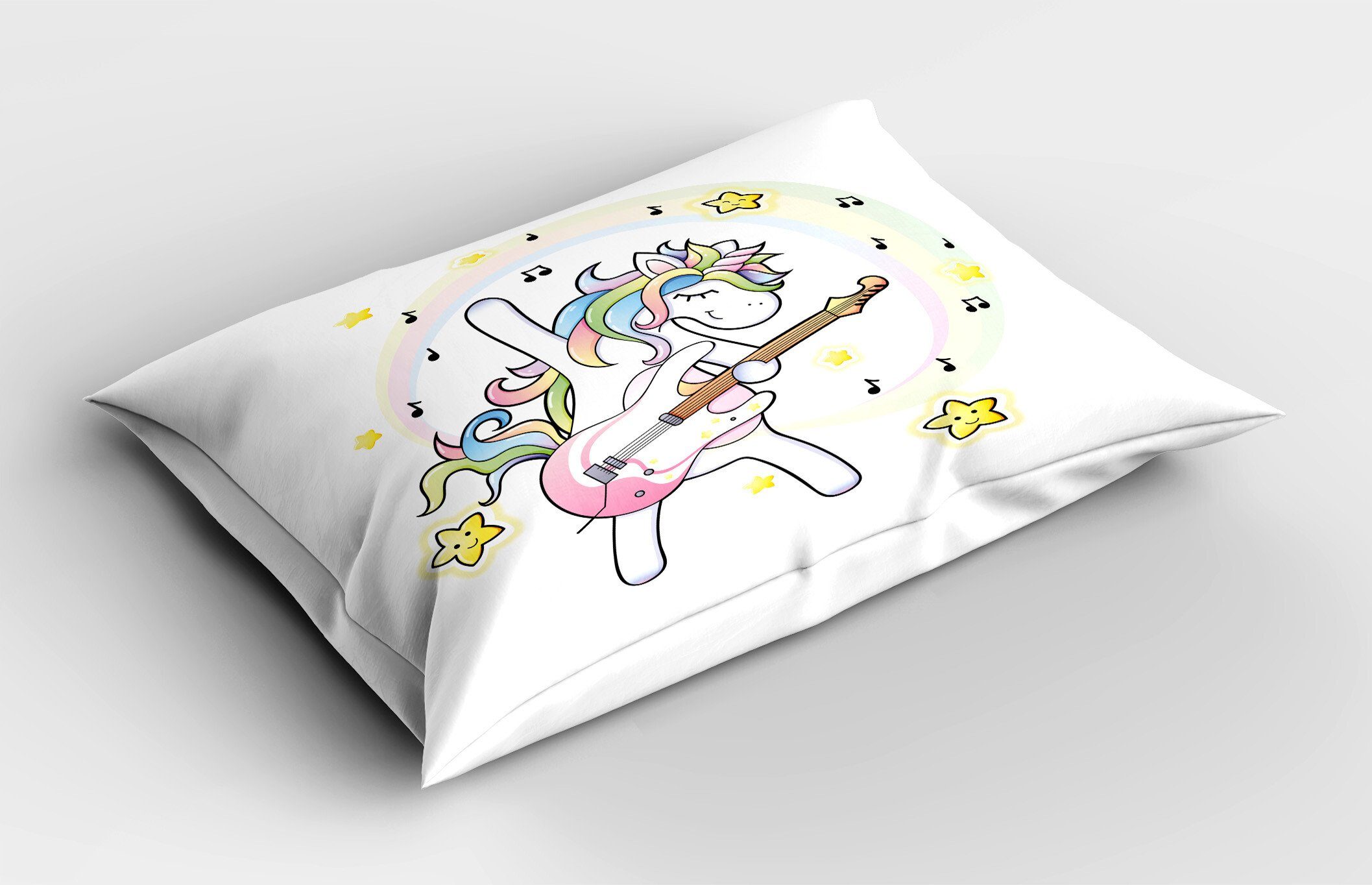 (1 Stück), Size Regenbogen King Gitarre Music Pony Abakuhaus Star Kissenbezug, Standard mit Gedruckter Dekorativer Kissenbezüge
