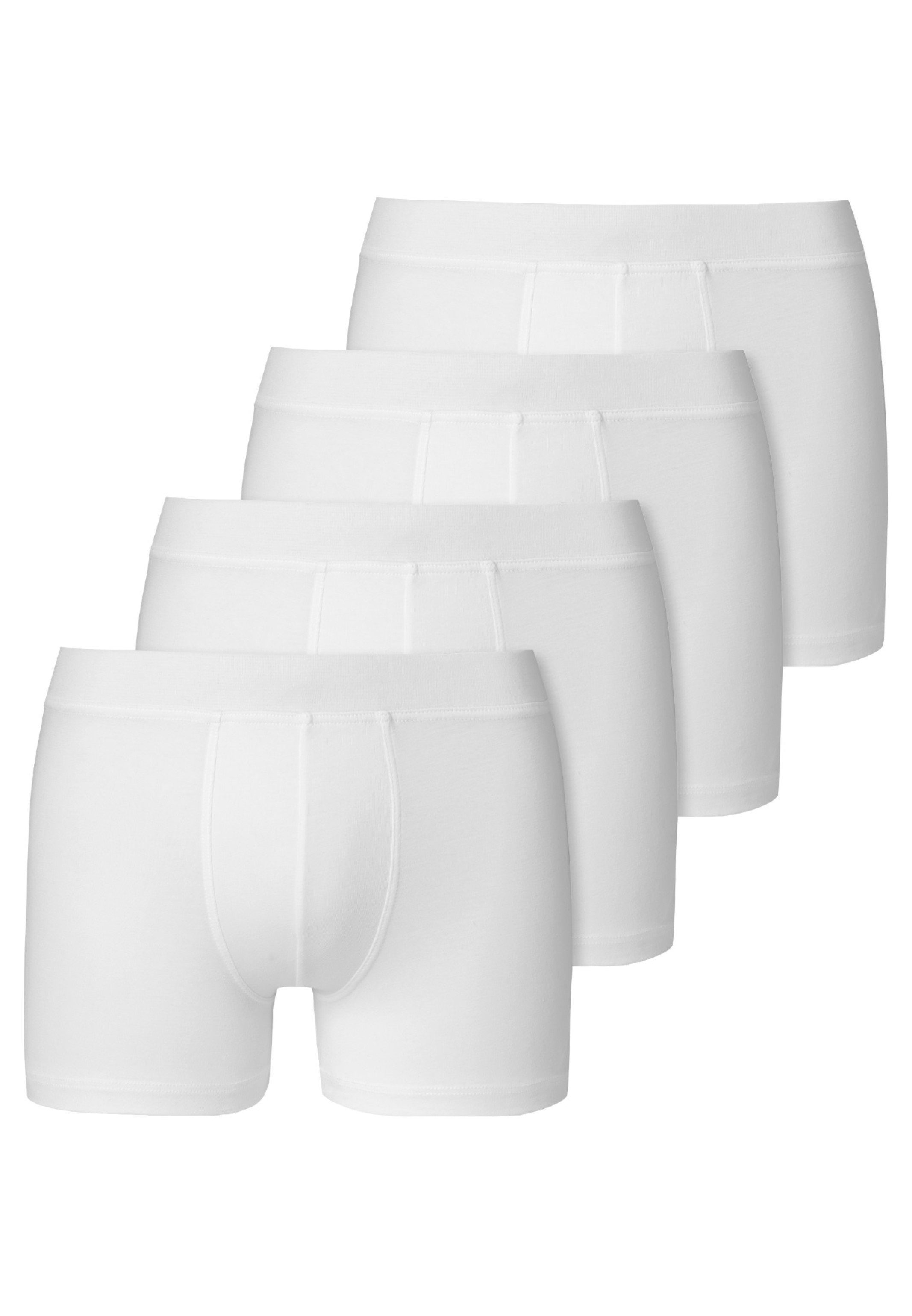 Schiesser Retro Boxer 4er Pack Teens Boys 95/5 Organic Cotton (Spar-Set, 4-St) Retro Short / Pant - Baumwolle - Ohne Eingriff - Überzogener Gummibund Weiß