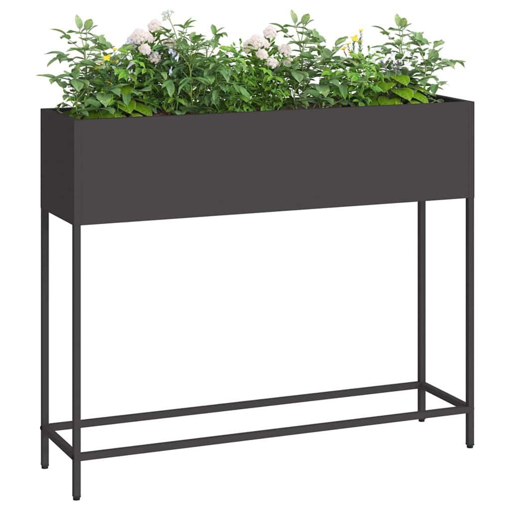 vidaXL Hochbeet Hochbeet Gartenpflanzer Schwarz 100 x 26 x 82 cm Stahl (1 S günstig online kaufen