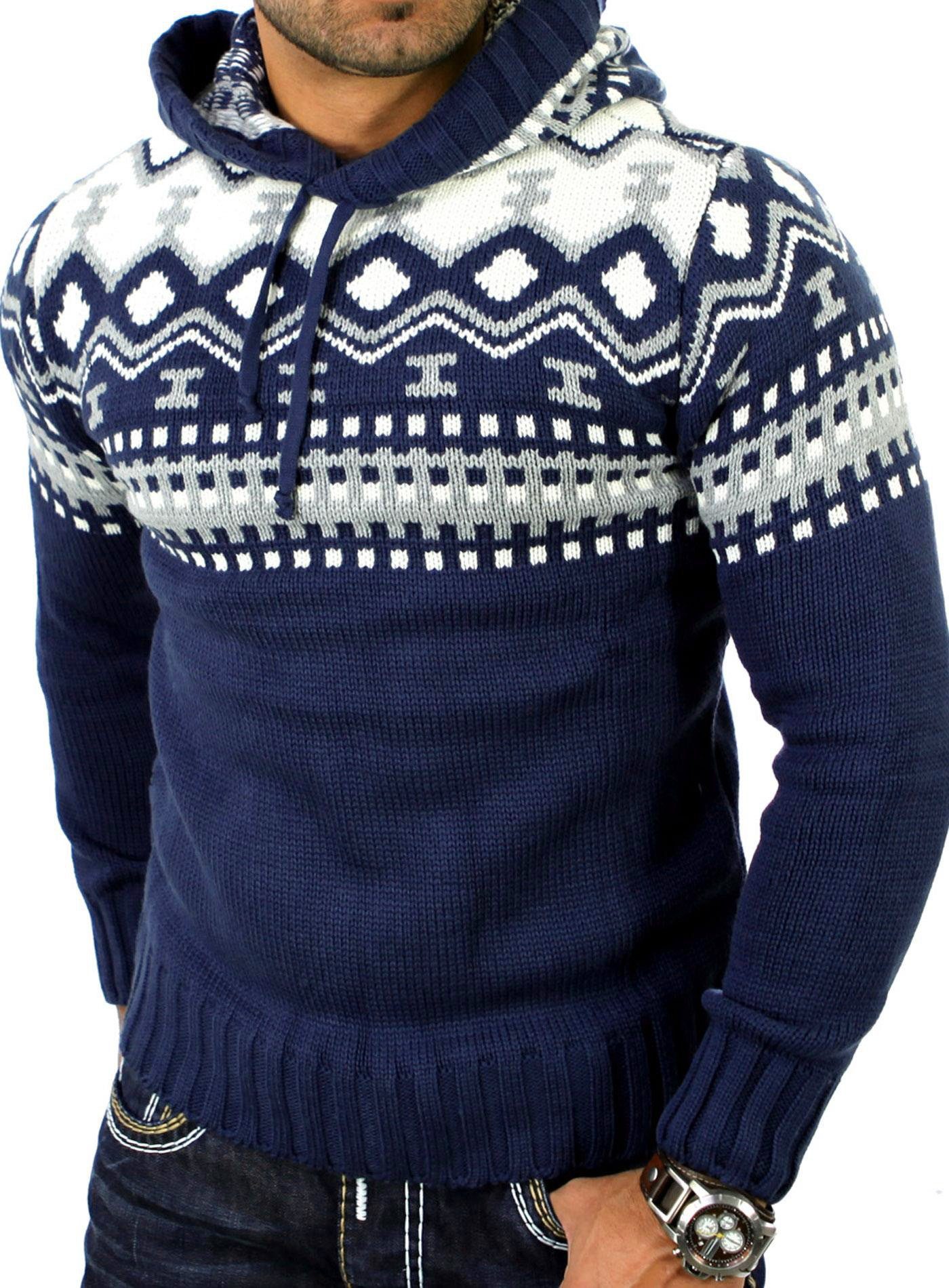 Reslad Strickpullover Reslad Herren Grobstrick Pullover günstig online kaufen