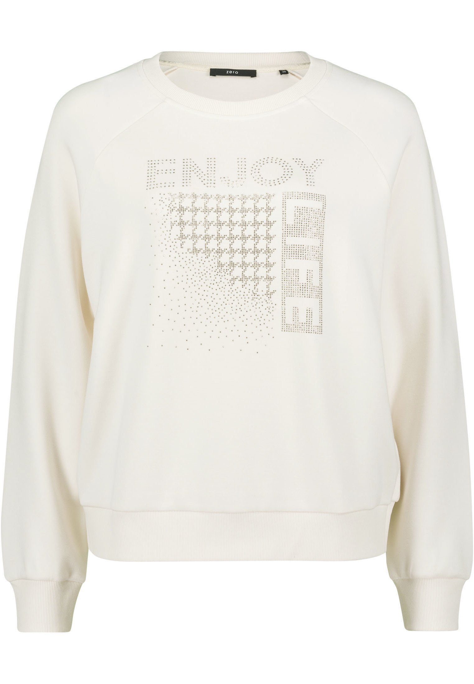 mit CreamCream Zero Detail weiteres Sweatshirt (1-tlg) Patch Glitzerprint