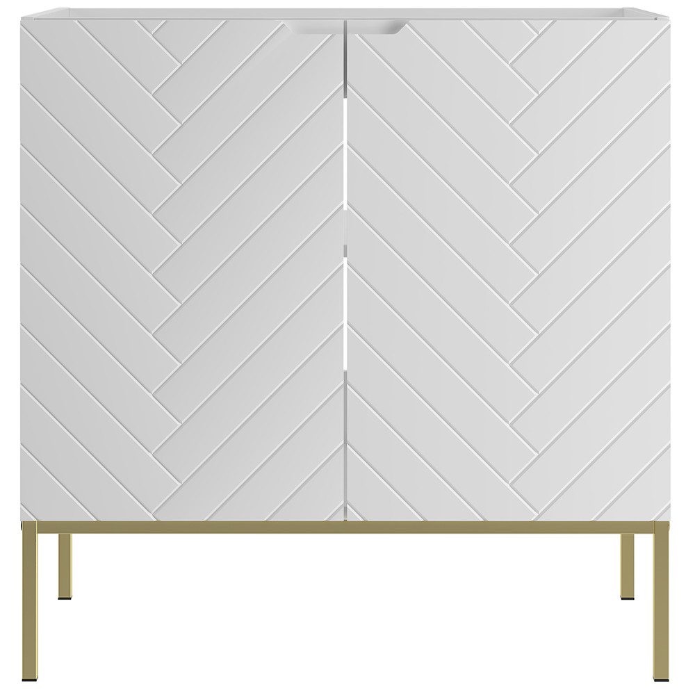 Lomadox Waschbeckenschrank ANGERA-140 Waschtischunterschrank Badezimmerschrank 80 cm breit modern in weiß