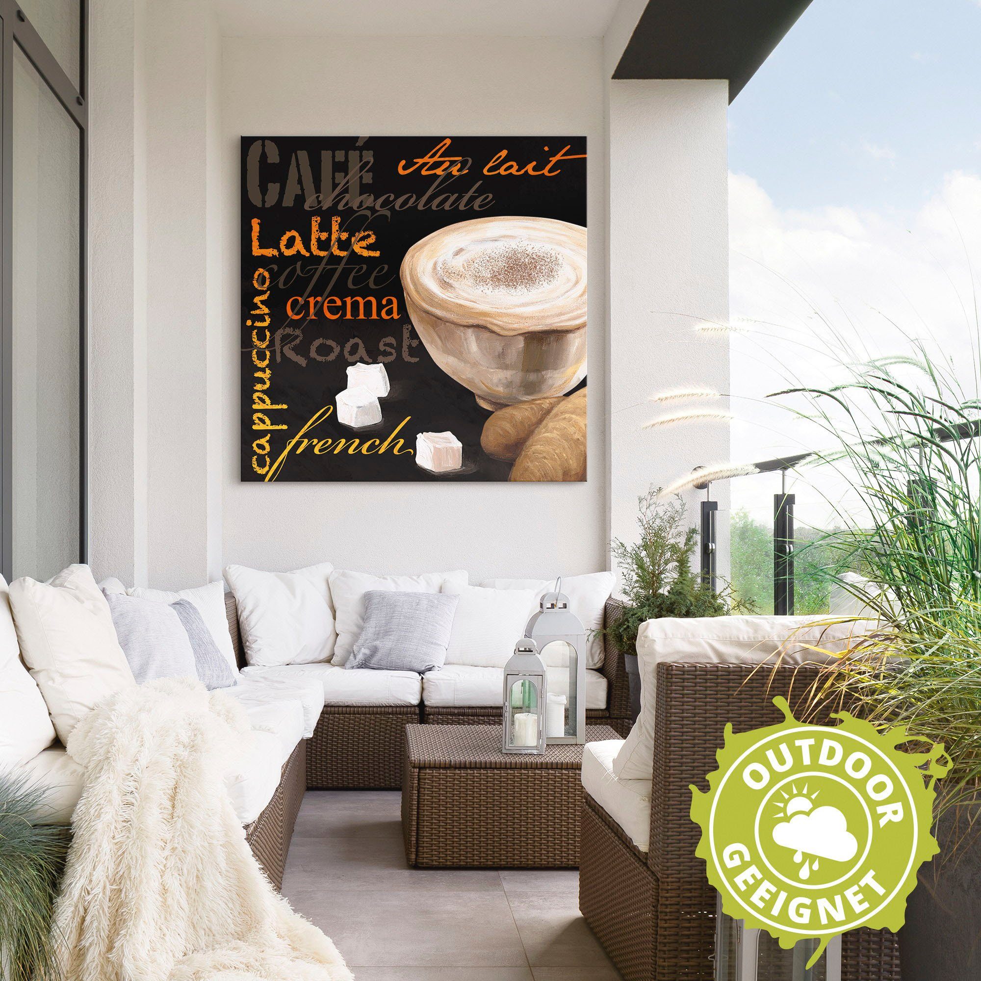 in (1 Alubild, Leinwandbild, - versch. Poster Wandbild Kaffee Artland Cappuccino Bilder oder als Wandaufkleber St), Größen Kaffee,