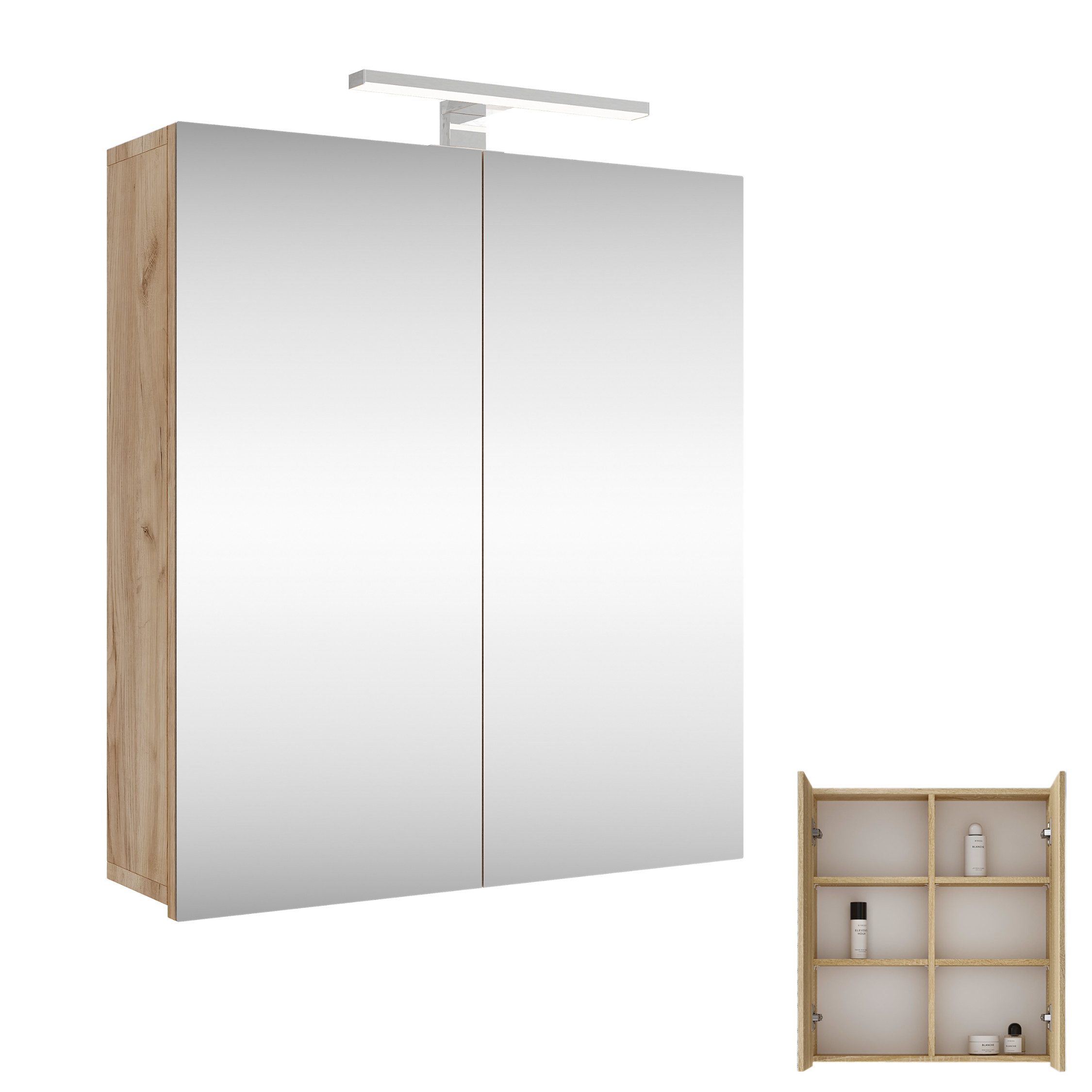 Planetmöbel Badezimmerspiegelschrank Spiegelschrank Merkur mit/ohne LED günstig online kaufen