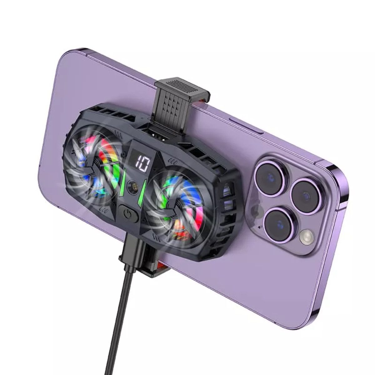 hoco. Handy-Halterung Smartphone Kühler mit 2 Lüftern Gaming Handy Lüfter für 4,5–7 Zoll