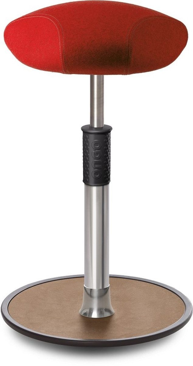 ONGO Stehhilfe Sitz- Stehhocker Free Tall Triangel kvadrat Divina Melange Rot Chrom /