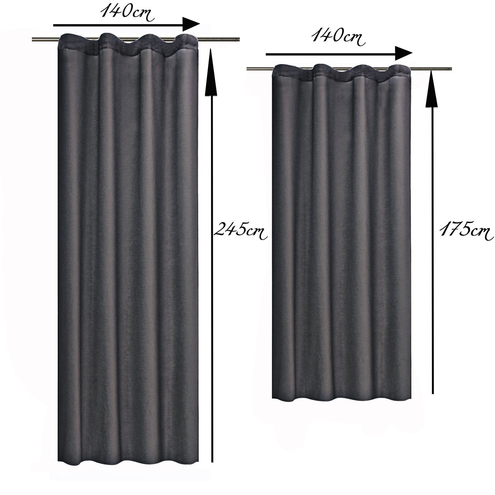 JEMIDI Scheibengardine Vorhang blickdicht 140x245cm - günstig online kaufen
