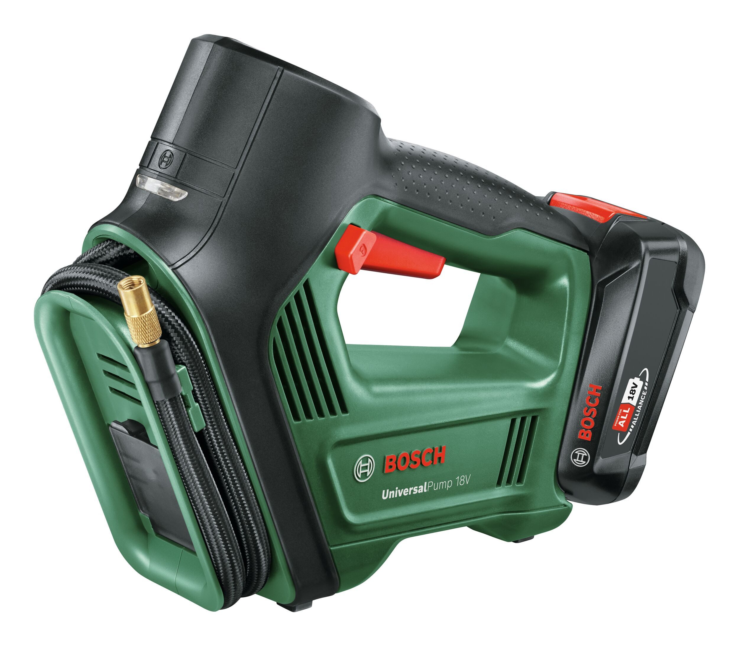 BOSCH Akku-Luftpumpe UniversalPump 18V, Druckluftpumpe mit 1x Akku 2 Ah - im Karton