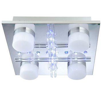 etc-shop LED Deckenleuchte, LED-Leuchtmittel fest verbaut, Warmweiß, Farbwechsel, RGB LED Decken Lampe Spot Strahler Wohn Zimmer Leuchte Chrom