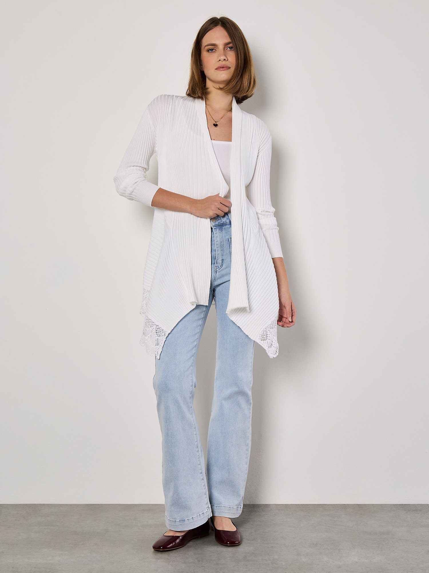 Apricot Cardigan Wasserfall Cardigan, (1-tlg) mit Crochetbesatz günstig online kaufen