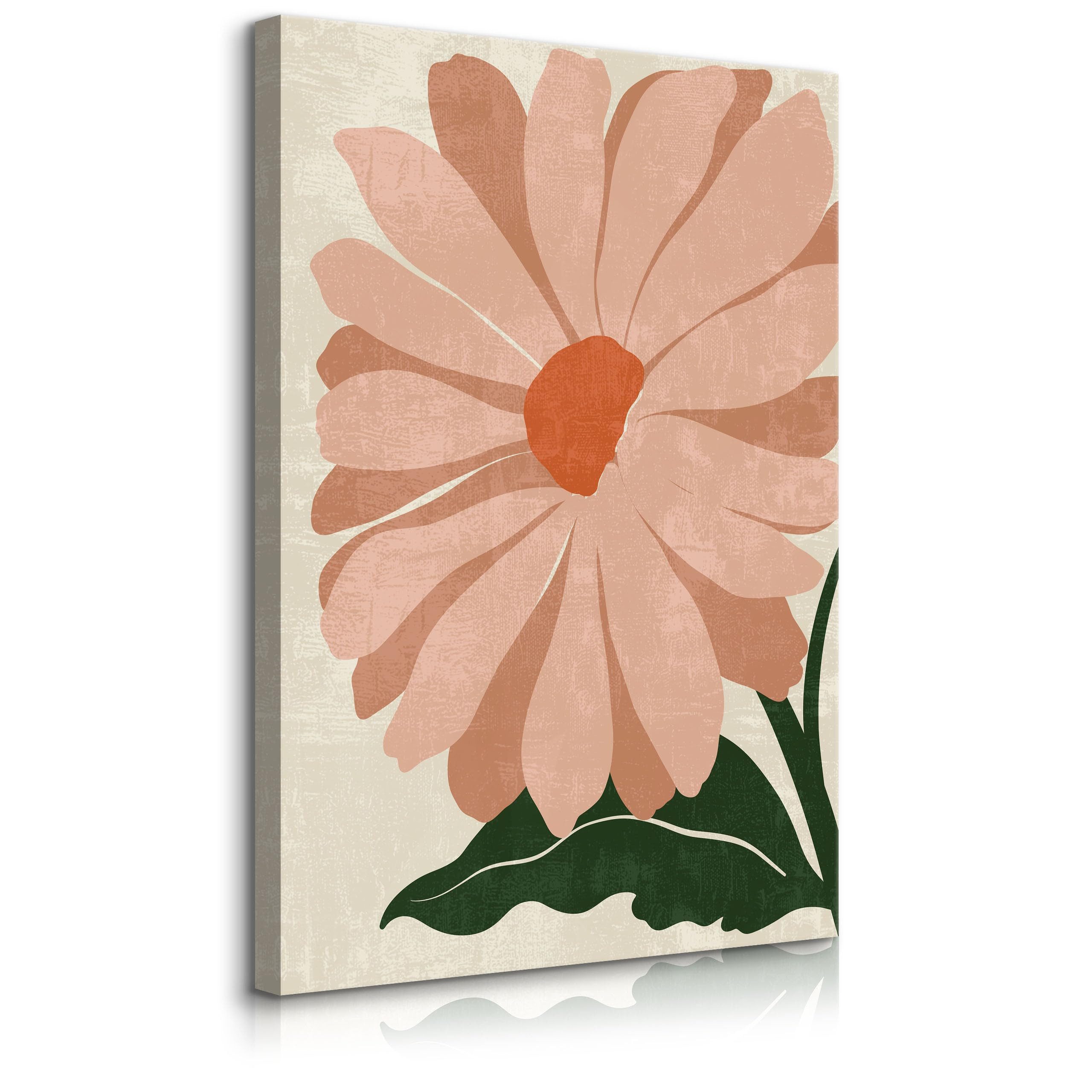 Muralo Leinwandbild Natur – Leinwandbild Wandbild Kunstdruck Wohnzimmer, Blumen (1 St), Pastellfarbene Blume, 20 x 30 cm, aufhängefertig