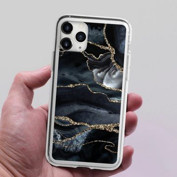 DeinDesign Handyhülle Glitzer Look Marmor Trends Dark marble gold Glitter look, Apple iPhone 11 Pro Max Silikon Hülle Bumper Case Handy Schutzhülle