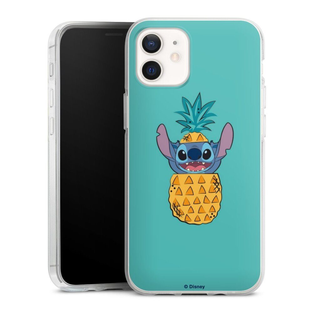 DeinDesign Handyhülle Disney Lilo & Stitch Ananas Stitch Pineapple, Apple iPhone 12 Silikon Hülle Bumper Case Handy Schutzhülle