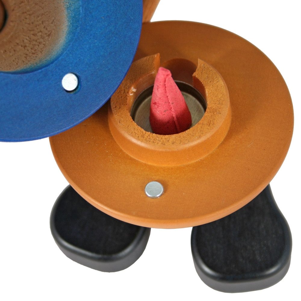 Seiffener Volkskunst Räuchermännchen 12401, Handwerkerheinzel, Räucherfigur 15cm aus Holz, Made in Germany