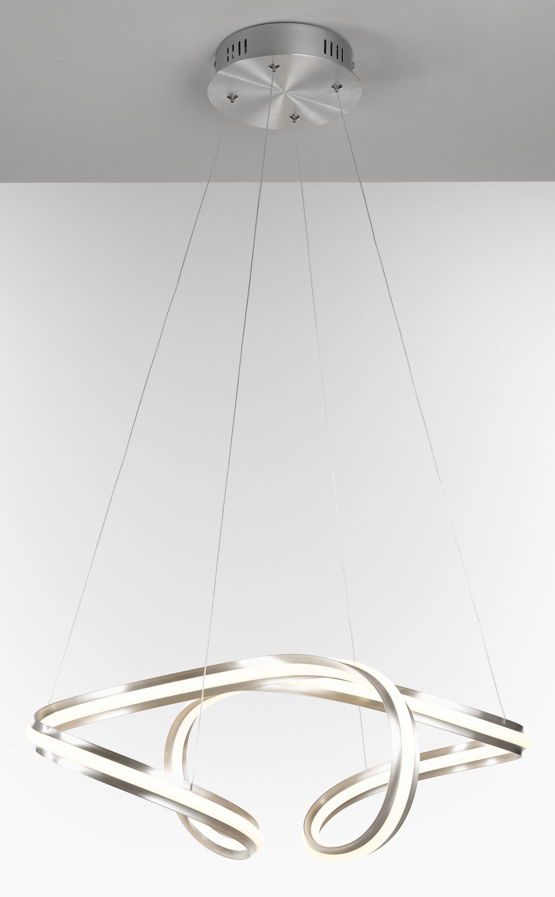 casa NOVA Pendelleuchte casa NOVA Pendelleuchte ENNI LBH 68x48x150 cm silber Hängelampe, Warmweiß