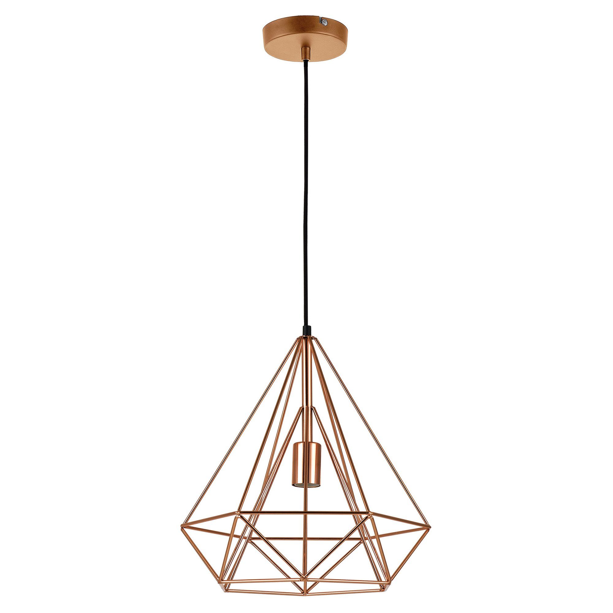 lux.pro Hängeleuchte, ohne Leuchtmittel, »Diamond« Pendelleuchte im Vintage und Industrial Design - Kupfer