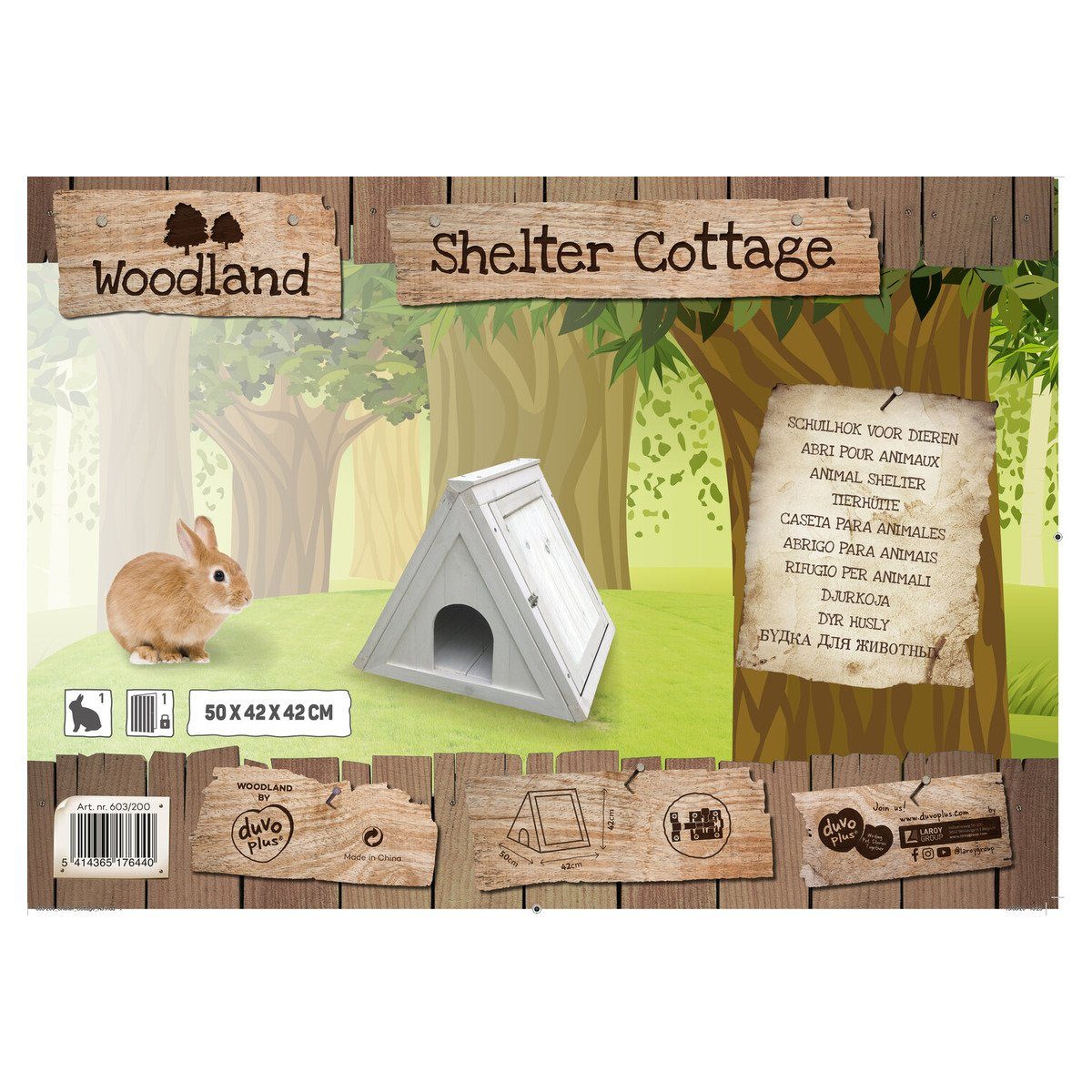 DUVO+ Kleintierstall Unterstand Woodland Dreiecksform Cottage günstig online kaufen