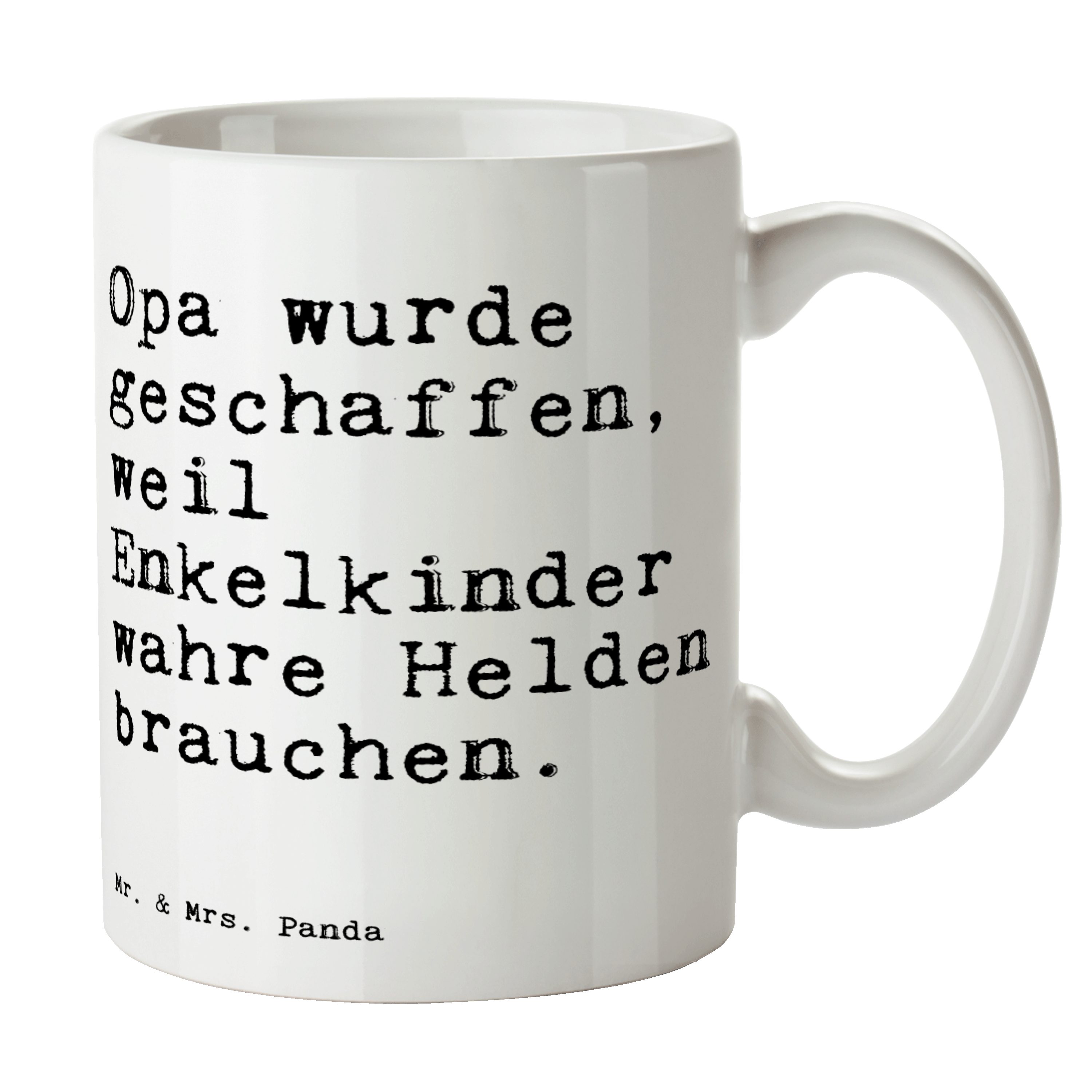 Mr. & geschaffen, wurde - Geschenk - Becher, Tasse Geschenk, Keramik weil... Opa, Weiß Opa Mrs. Panda