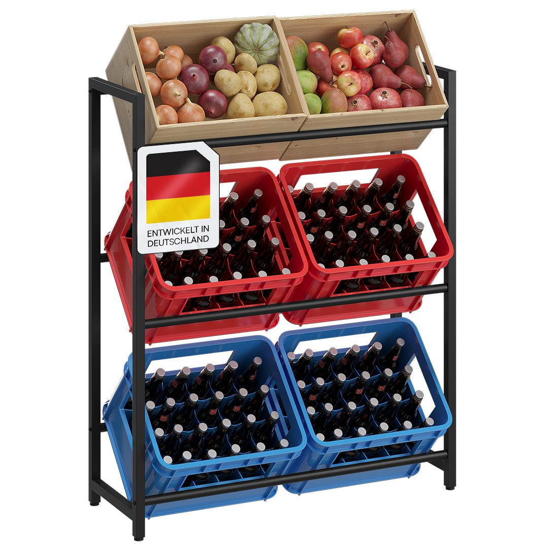 STEELSØN Standregal Mystra, Getränkekistenregal, schwarz, für günstig online kaufen