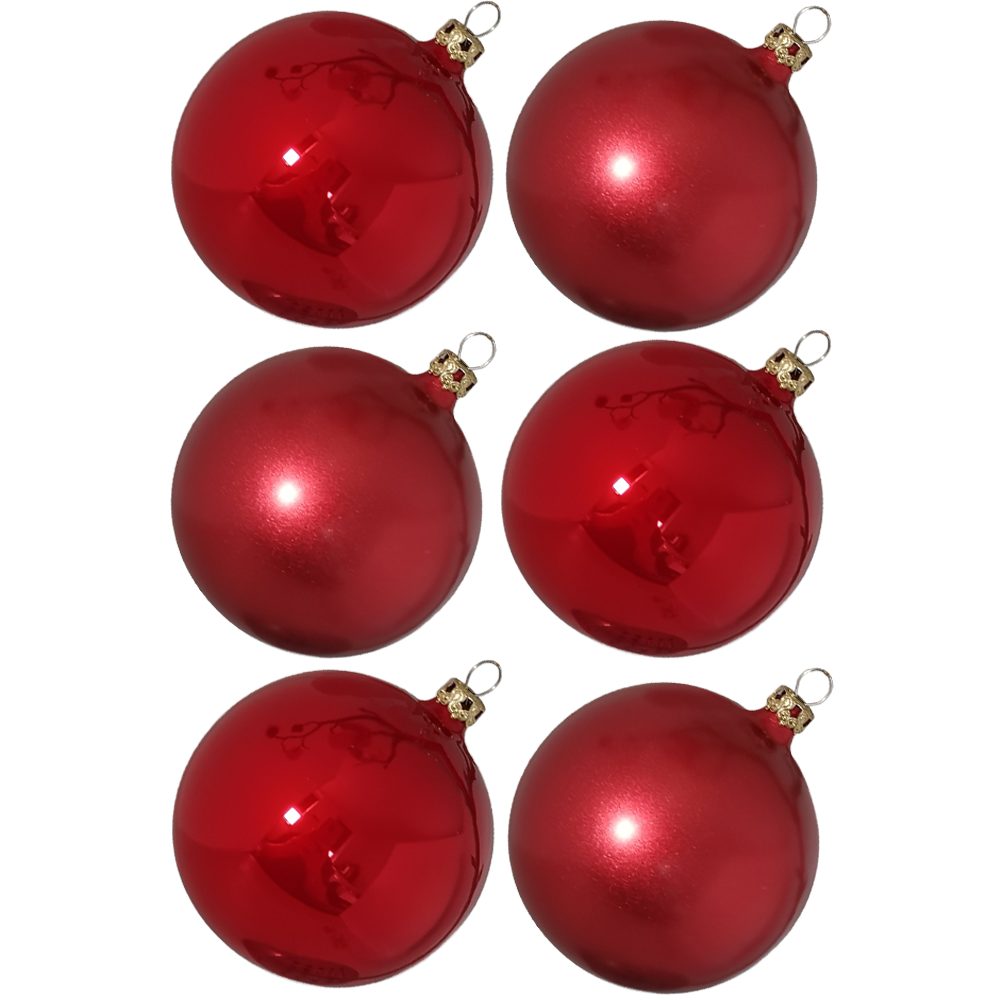 Thüringer Glasdesign Weihnachtsbaumkugel Weihnachtskugel-Set rot (6 St), mu günstig online kaufen
