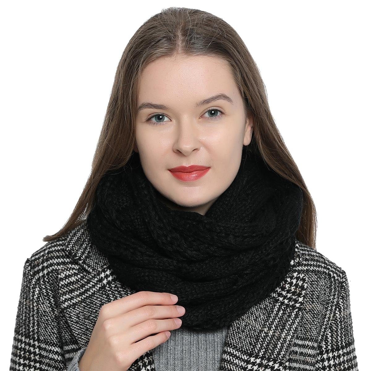 Schal Damen Winterschal Strickschal Schal, (1-St), Schlauchschal, warm und günstig online kaufen