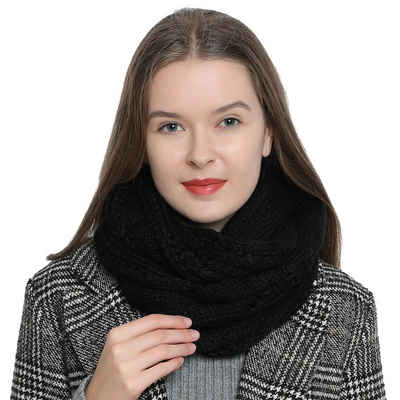 DonDon Schal Damen Winterschal Strickschal Schal, (1-St), Schlauchschal, warm und weich, Strickmuster