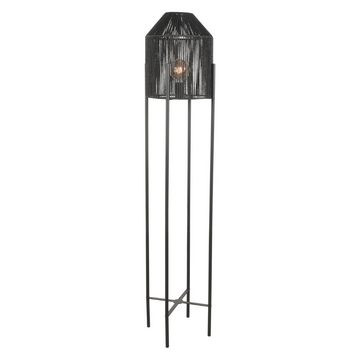 famlights Stehlampe, Stehleuchte Hjördis in Schwarz aus Jute E27, keine Angabe, Leuchtmittel enthalten: Nein, warmweiss, Stehlampe, Standlampe