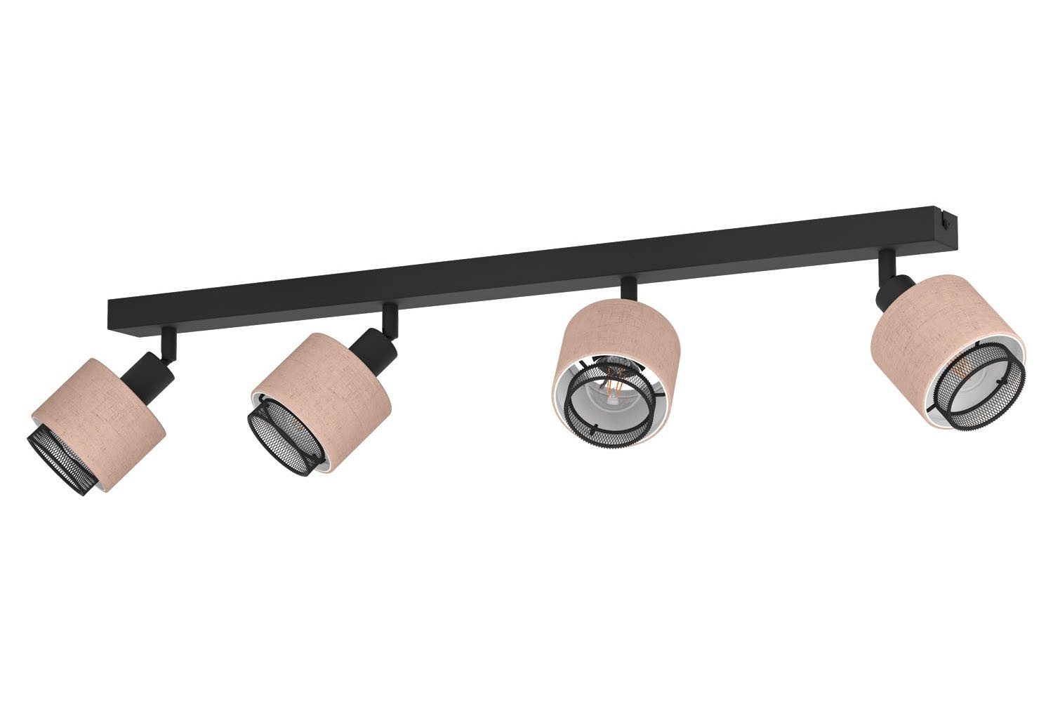 EGLO Deckenstrahler ROSLEY, 4-flammig, Beige, Schwarz, Metall, ohne Leuchtm günstig online kaufen