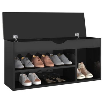 möbelando Schuhschrank 3011507 (LxBxH: 104x30x49 cm) in Hochglanz-Schwarz