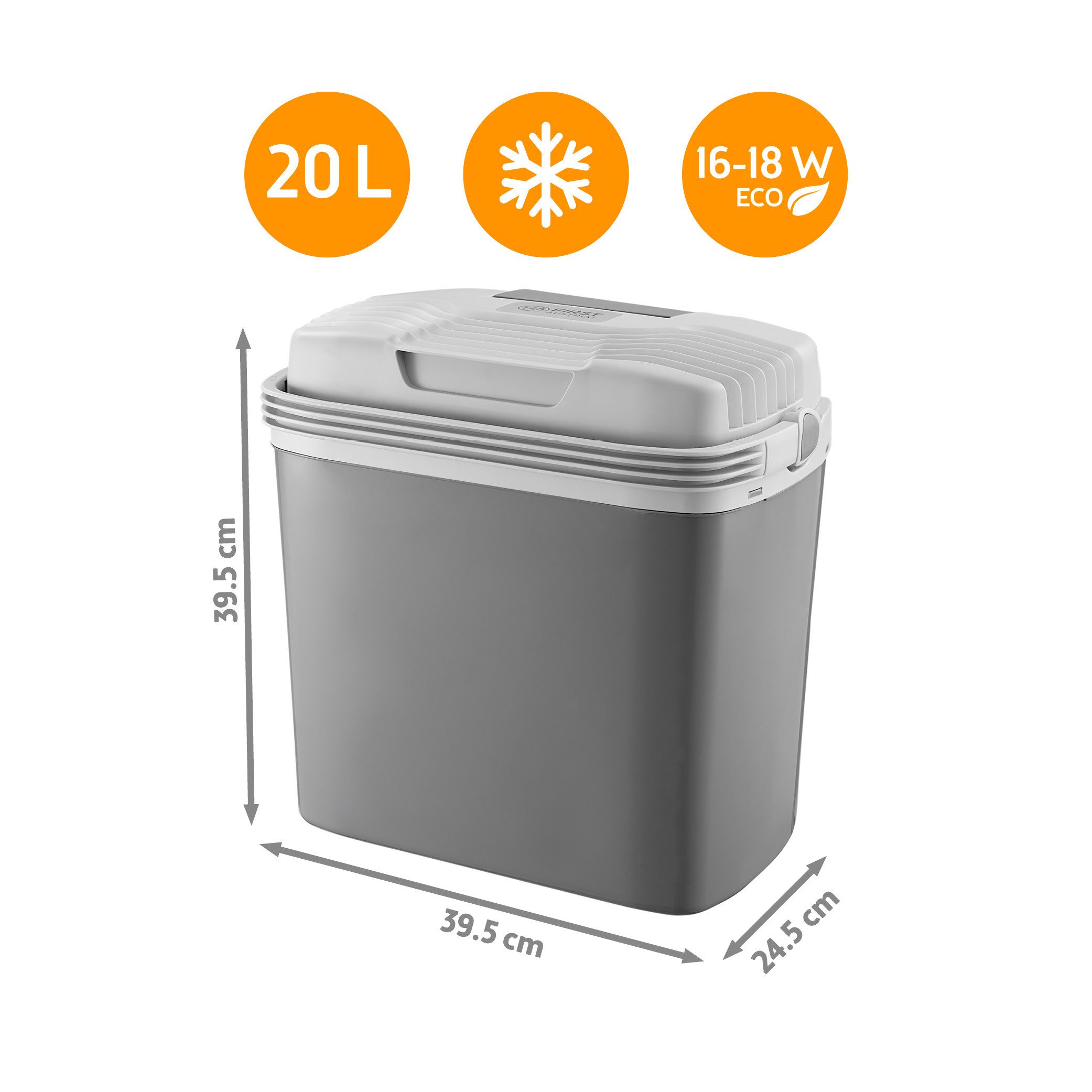 TZS FIRST AUSTRIA Elektrische Kühlbox 16L, Kühlbox, 12V /230V Anschluss, 12-V-Stecker fürs Auto, für Camping, Festivals, Reisen, mit Kühl- und Warmhaltefunktion