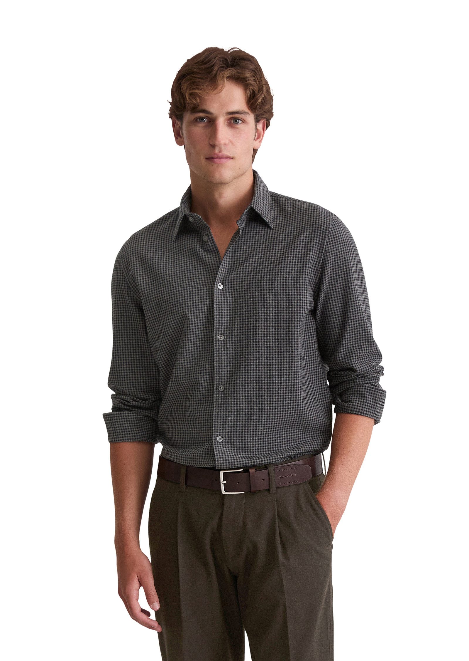 Marc O'Polo Langarmhemd aus leichtem Bio-Baumwoll-Flanell