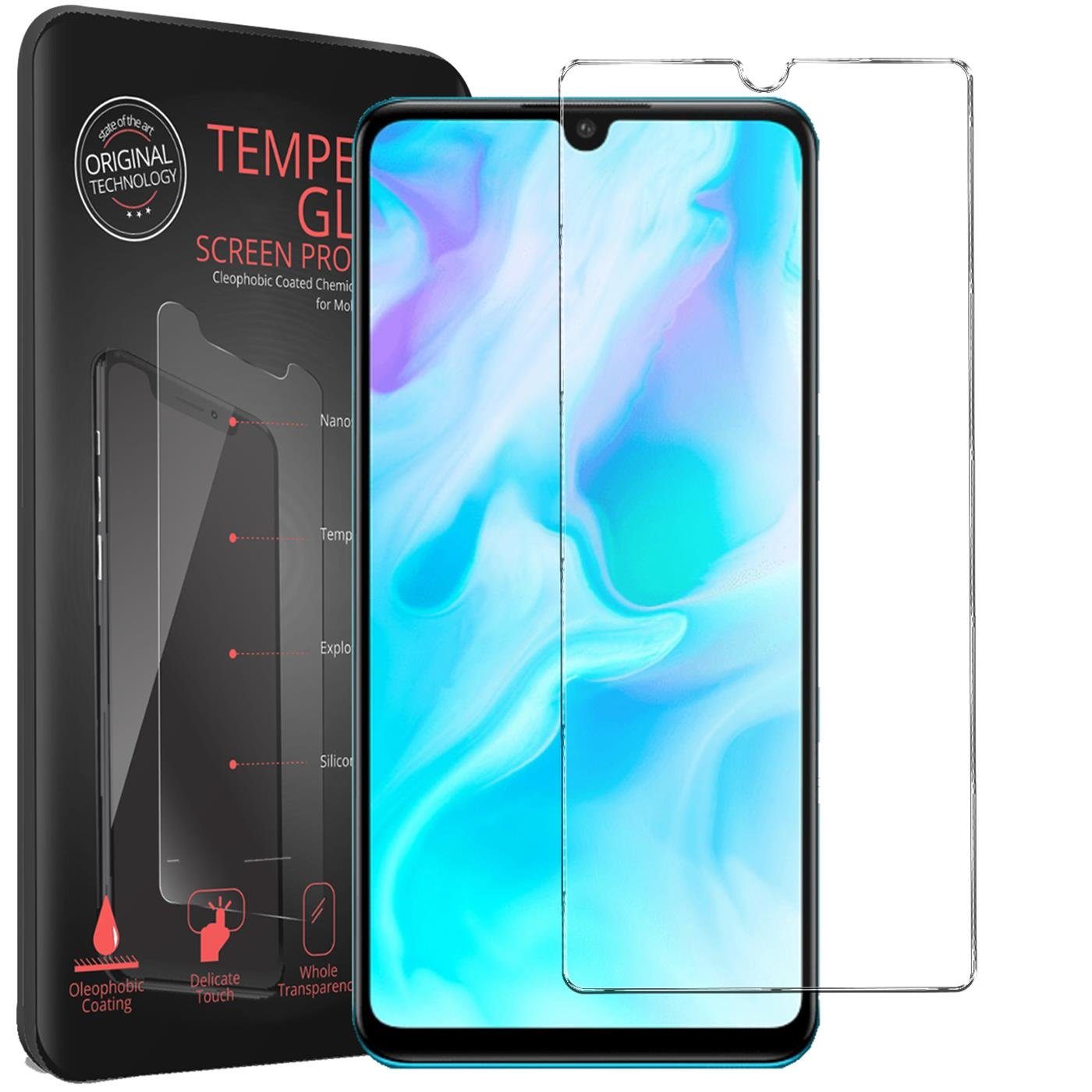 CoolGadget Schutzfolie Panzerfolie für Huawei P30, (9H Härtegrad, 2x Schutzglas, 1xReinigungset), Displayfolie Panzer Schutzfolie 2 Stück für Huawei P30 Glas Folie