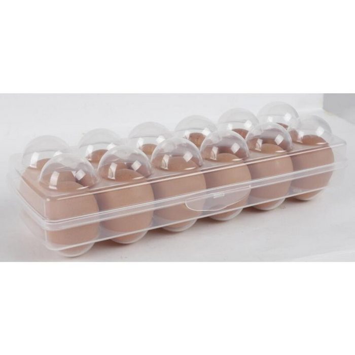 Koopman Vorratsdose 15 Stück Eierdosen für je 12 Eier Set Hühnereier Box aufbewahren mit Deckel Kunststoff