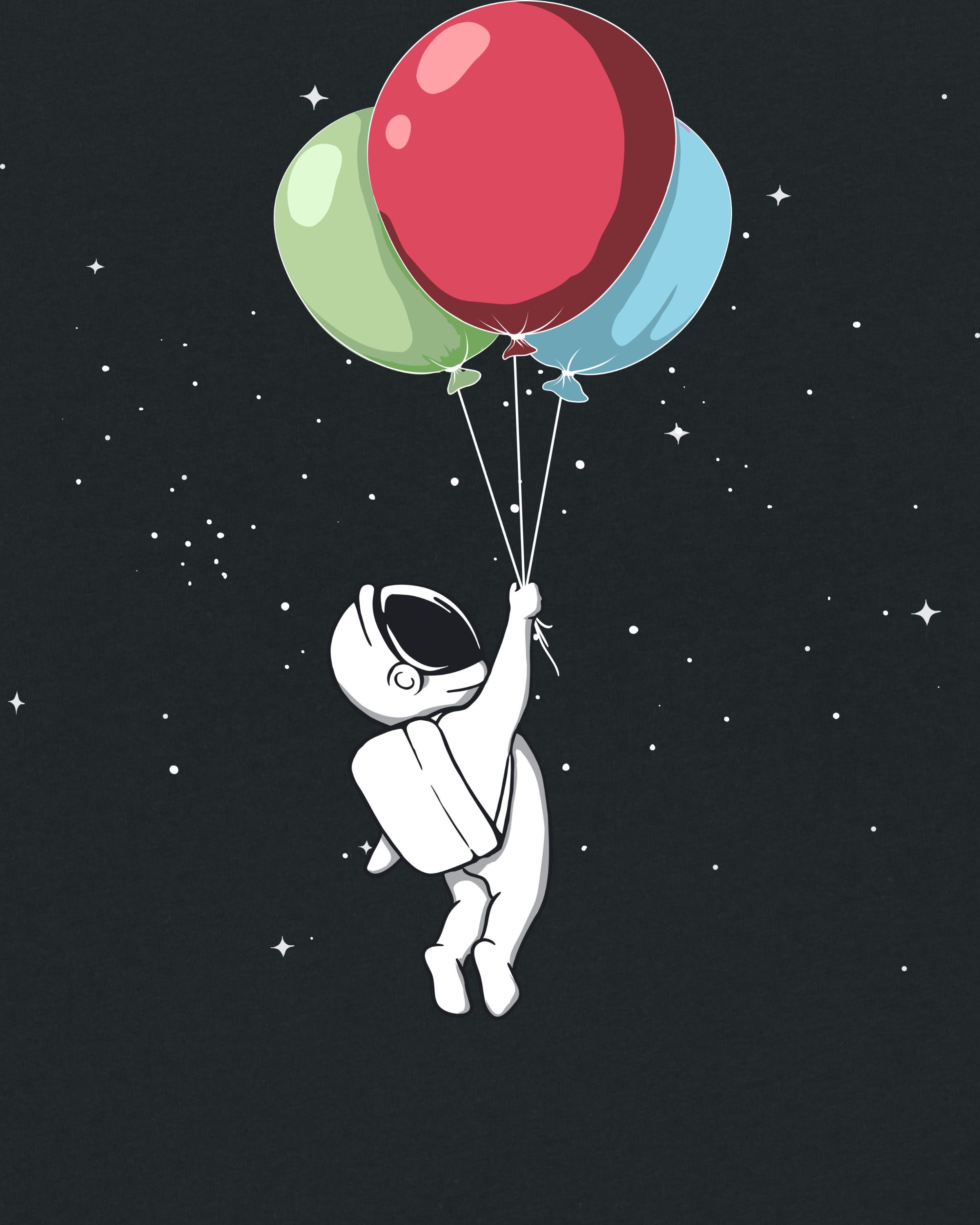 wat? Apparel T-Shirt Little Balloon Astronaut