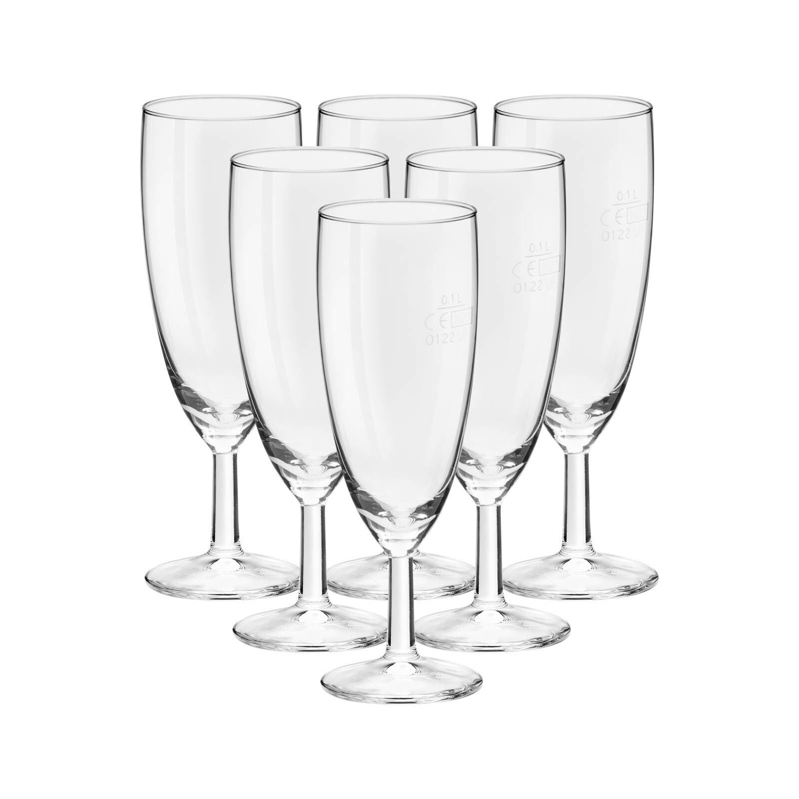 Sektglas Royalty Sektgläser geeicht 0,1 l 6er Set