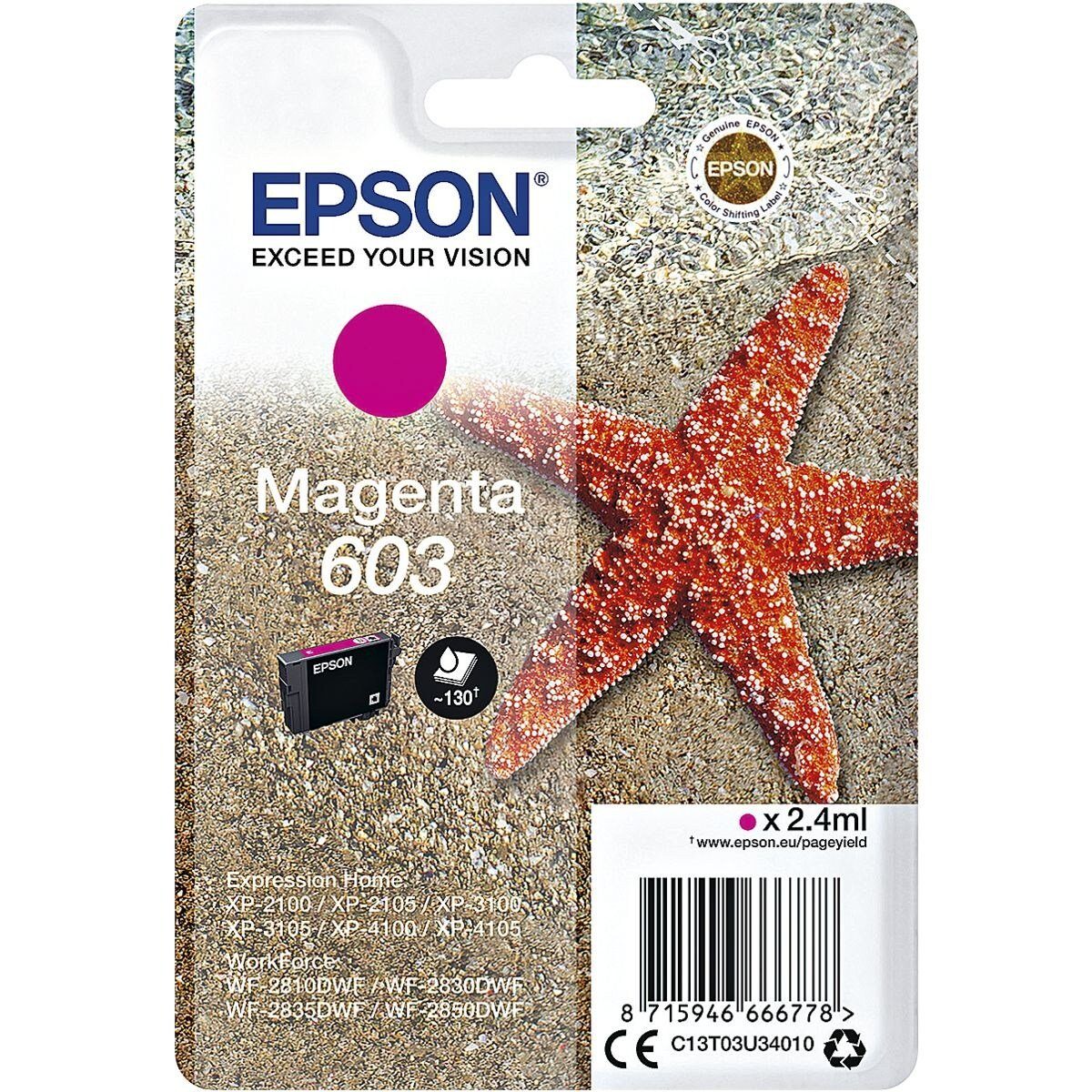 Epson 603 Tintenpatrone (Original Druckerpatrone, magenta)
