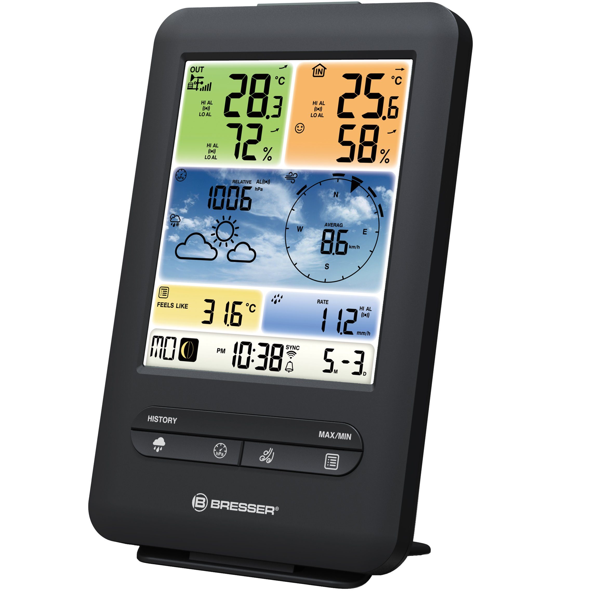 BRESSER BRESSER WLAN-Farbwetterstation mit 5-in-1-Profi-Sensor V Wetterstation – Bild 4 von 5