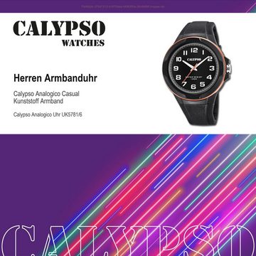 CALYPSO WATCHES Quarzuhr Calypso Herren Jugend Uhr Analog, Herren, Jugend Armbanduhr rund, Kunststoffarmband schwarz, Casual